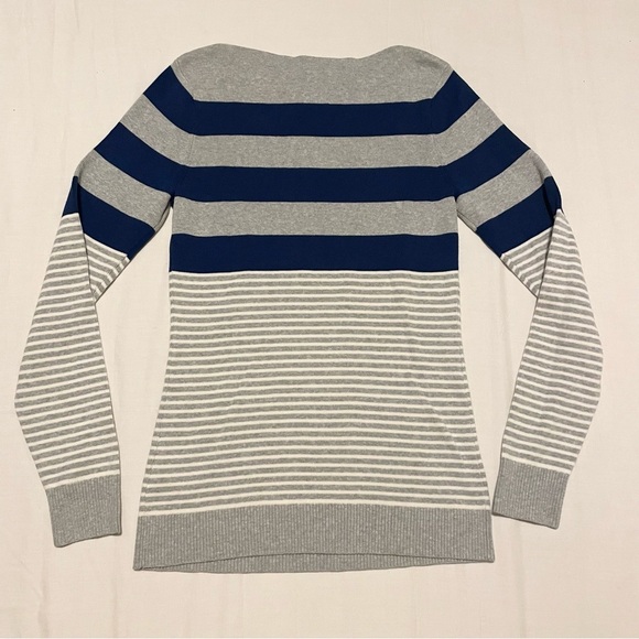 Tommy Hilfiger Womens Grey Striped Cotton Jumper Size Medium - Picture 10 of 16